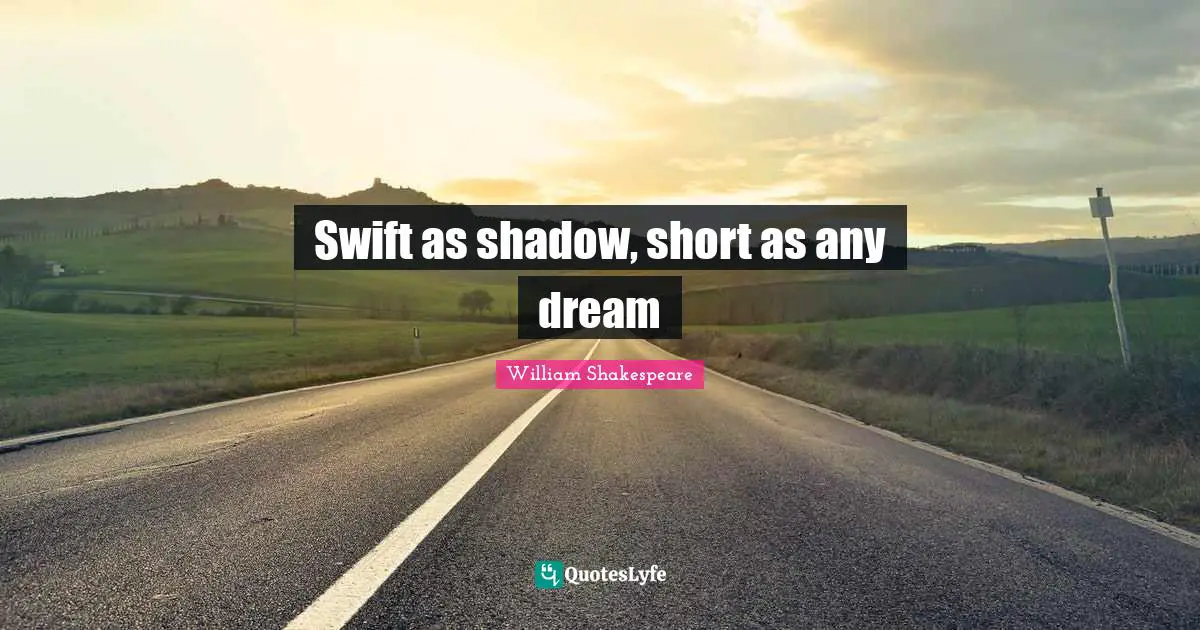 Swift as shadow, short as any dream