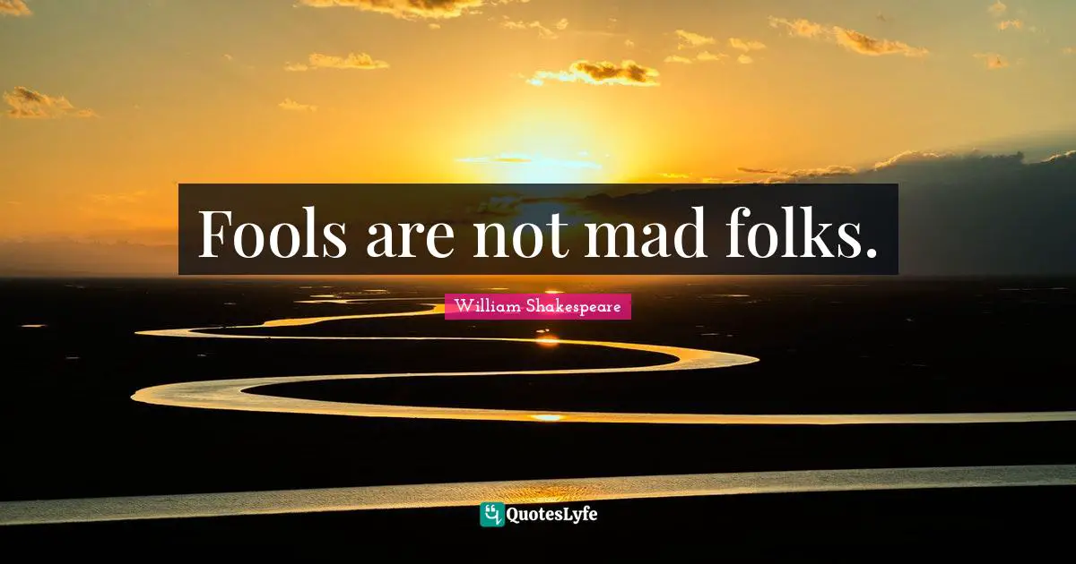 Fools are not mad folks.