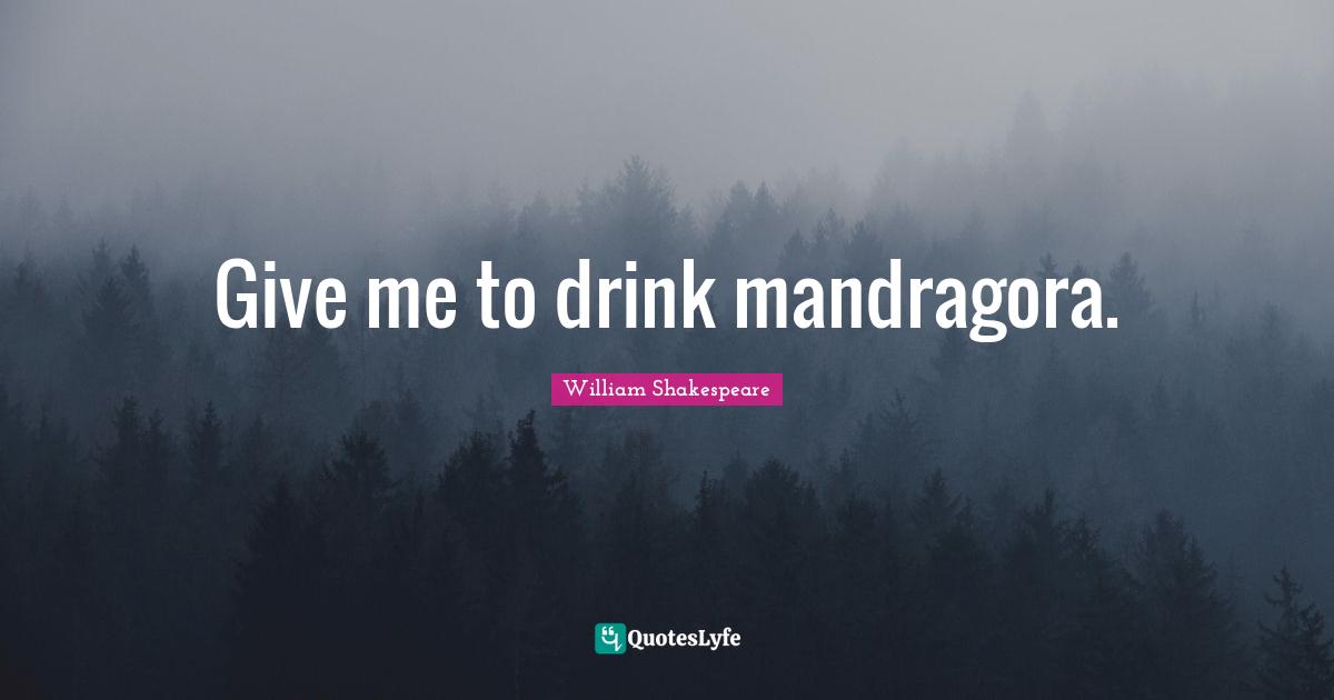 Give me to drink mandragora.