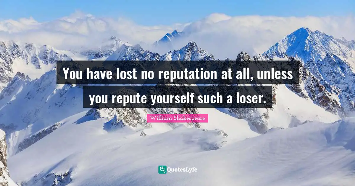 You have lost no reputation at all, unless you repute yourself such a loser.