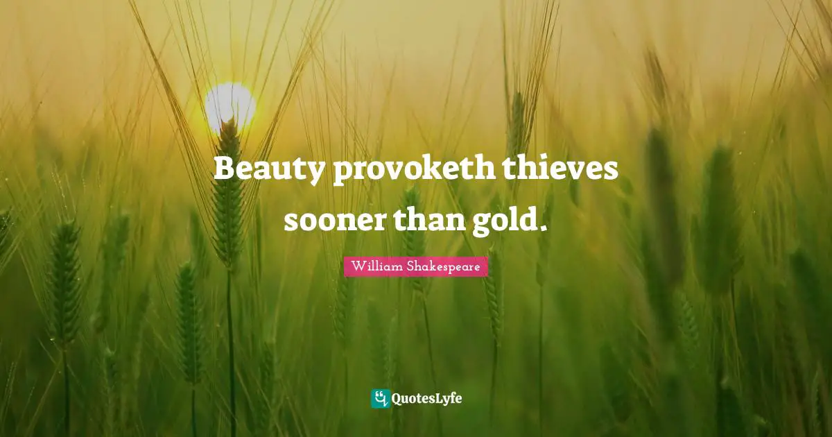 Beauty provoketh thieves sooner than gold.