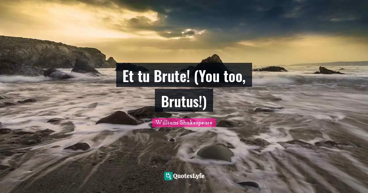 Treachery Quotes: "Et tu Brute! (You too, Brutus!)"