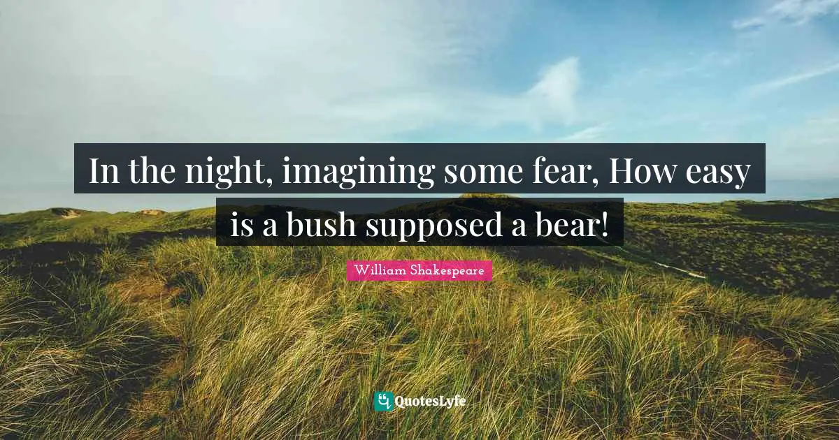 In the night, imagining some fear, How easy is a bush supposed a bear!