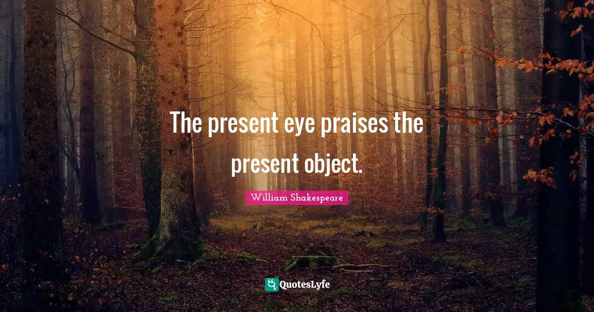 The present eye praises the present object.