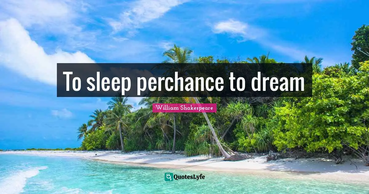 To sleep perchance to dream