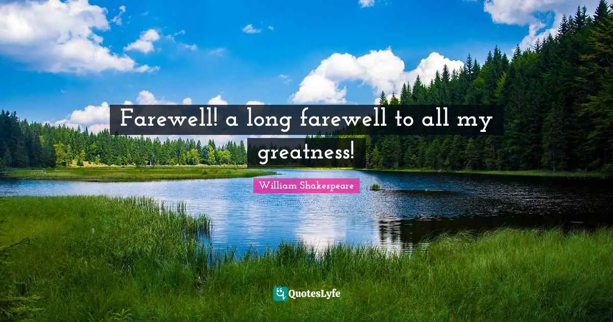 Farewell! a long farewell to all my greatness!