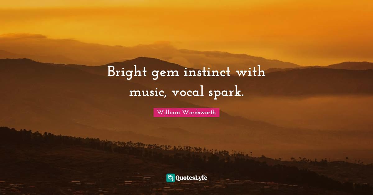 Bright gem instinct with music, vocal spark.