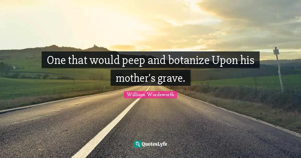 One that would peep and botanize Upon his mother's grave.