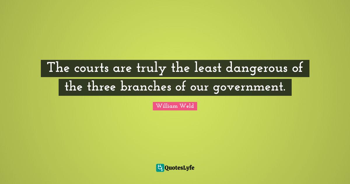 The courts are truly the least dangerous of the three branches of our government.