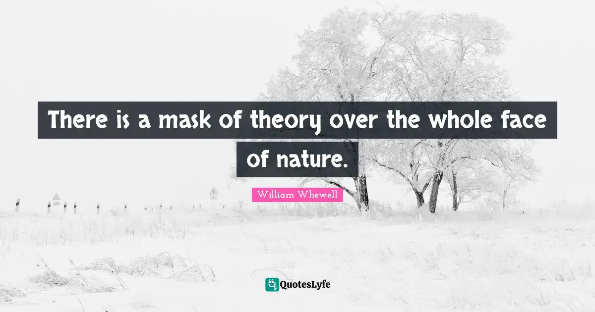 There is a mask of theory over the whole face of nature.