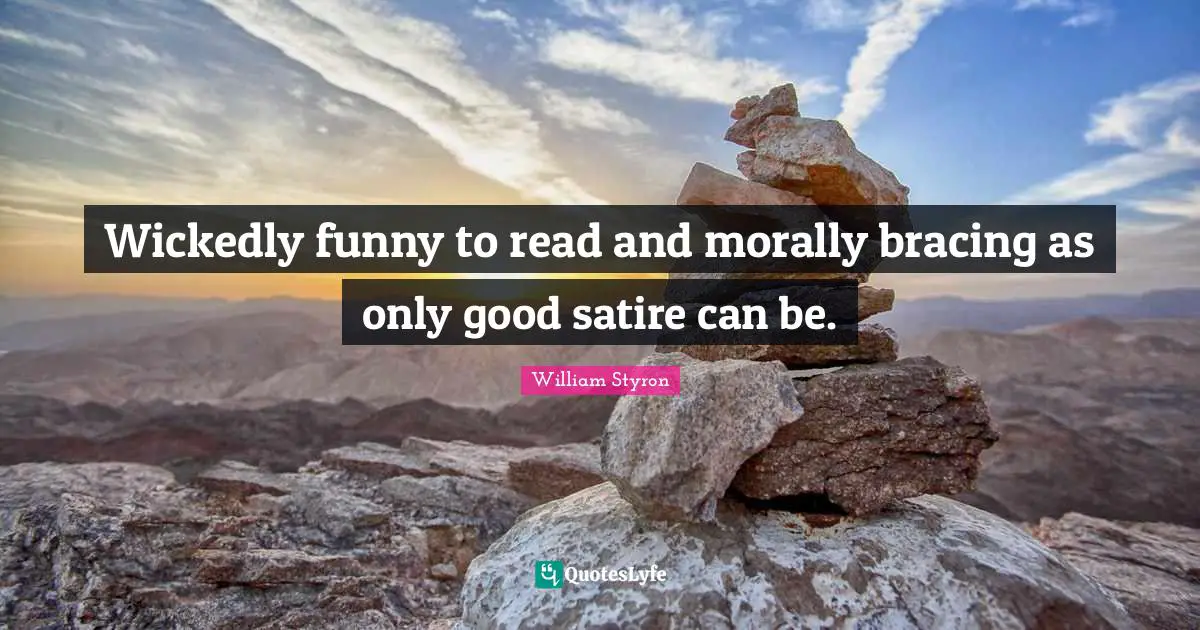 Wickedly funny to read and morally bracing as only good satire can be.