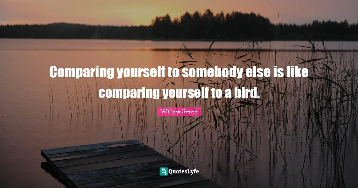 Comparing Yourself Quotes: "Comparing yourself to somebody else is like comparing yourself to a bird."