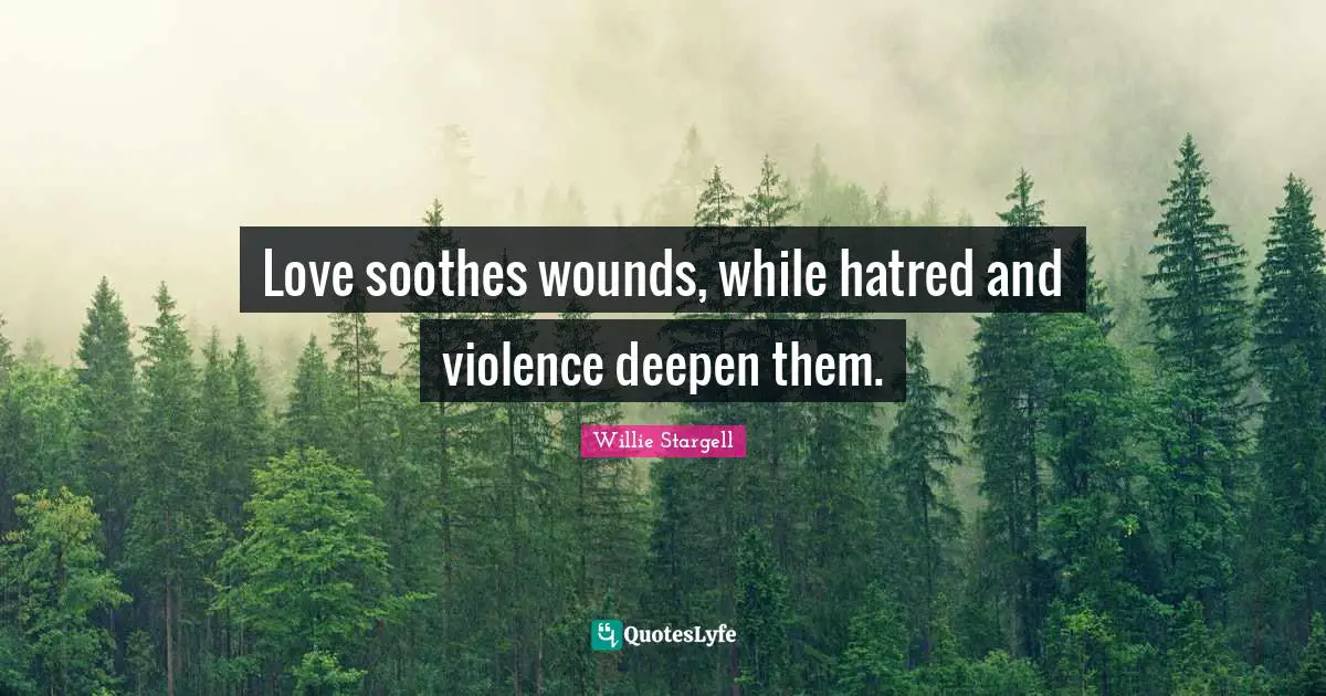Love soothes wounds, while hatred and violence deepen them.