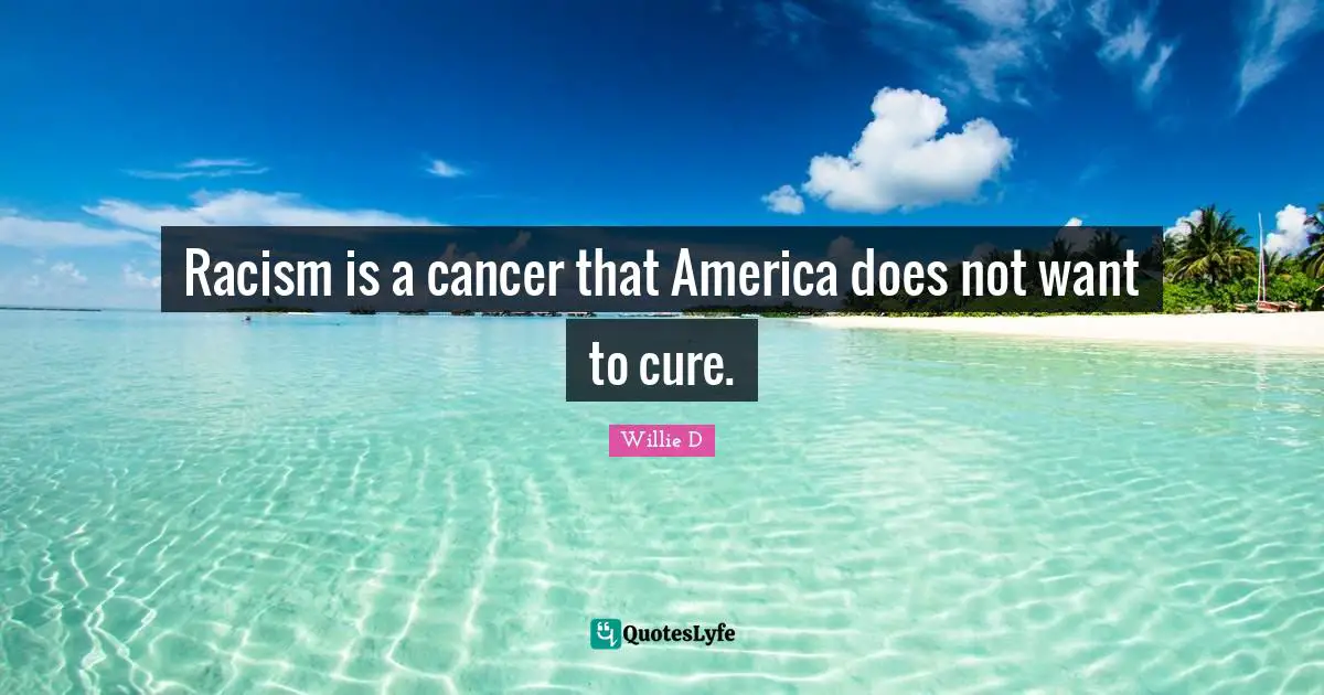 Racism is a cancer that America does not want to cure.