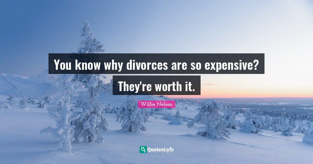 Divorce Quotes: "You know why divorces are so expensive? They're worth it."