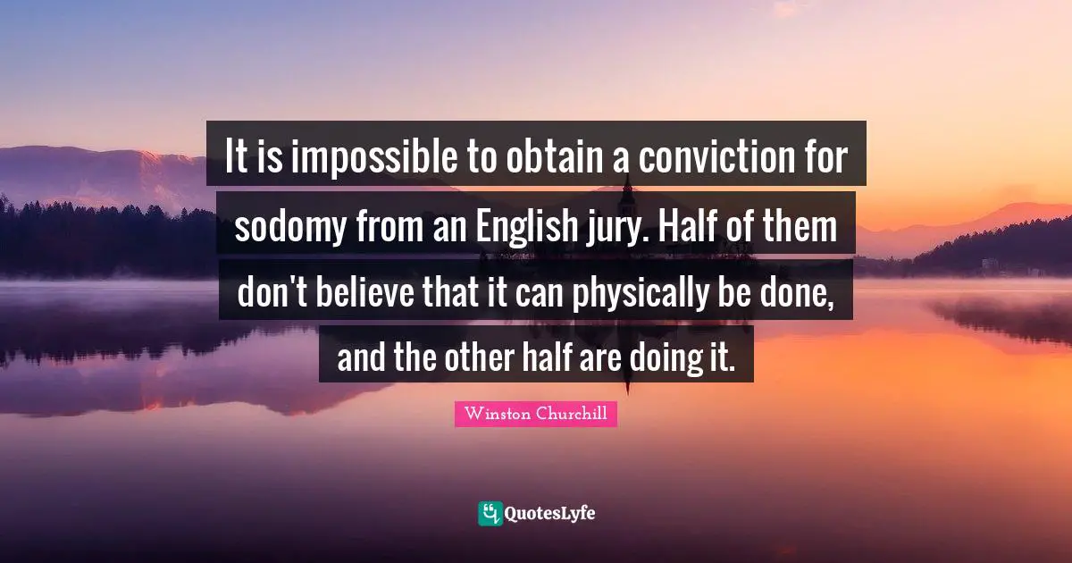 It is impossible to obtain a conviction for sodomy from an English jury. Half of them don't believe that it can physically be done, and the other half are doing it.