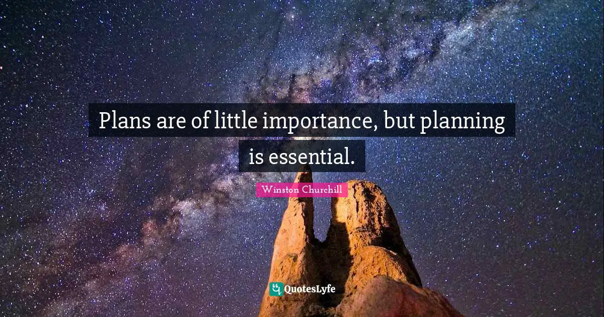 Plans are of little importance, but planning is essential.