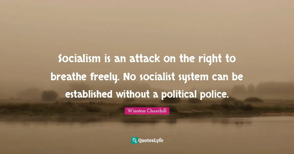 Socialism is an attack on the right to breathe freely. No socialist system can be established without a political police.