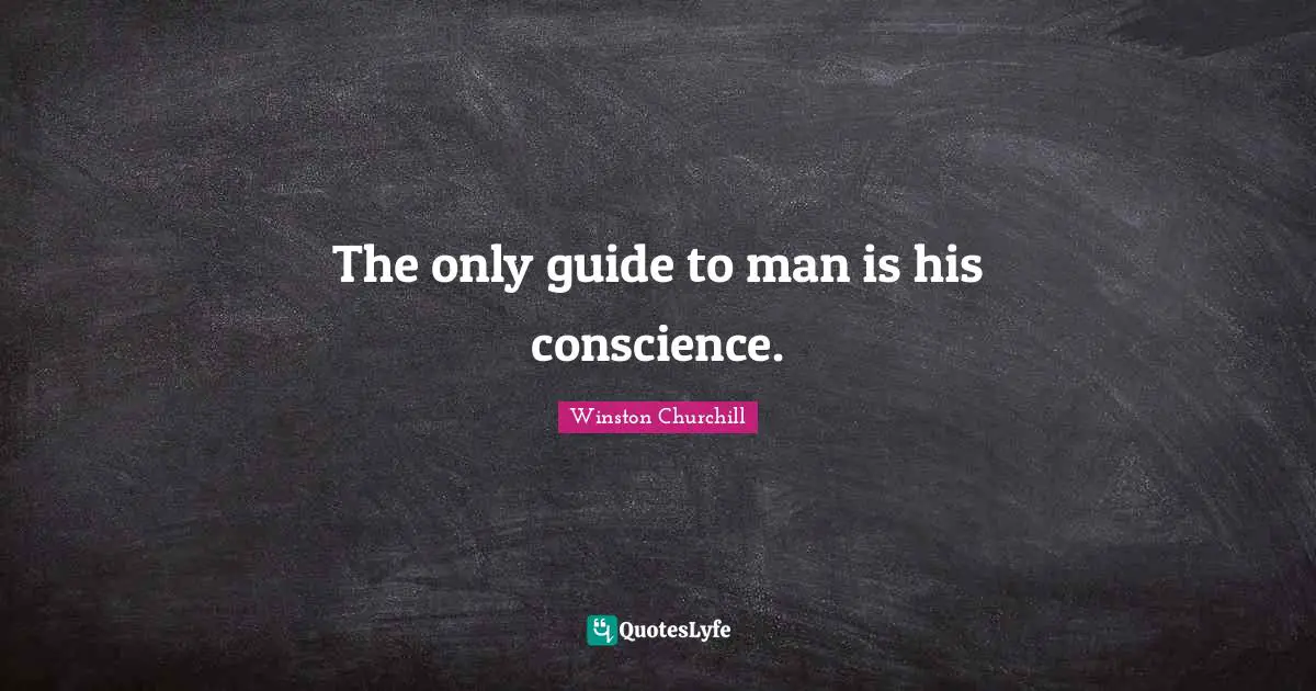 The only guide to man is his conscience.