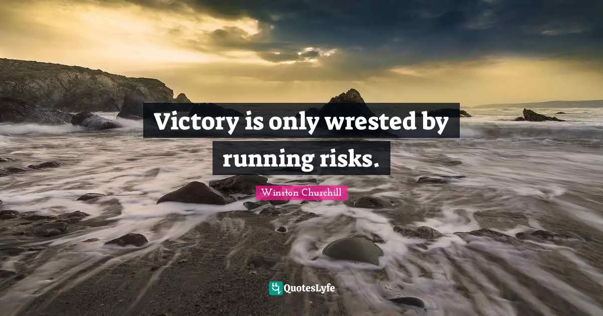 Victory is only wrested by running risks.