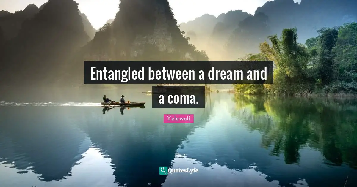 Yelawolf Quotes: "Entangled between a dream and a coma."
