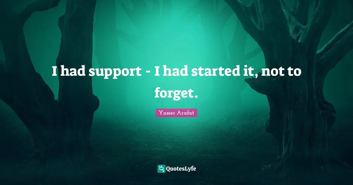 I had support - I had started it, not to forget.