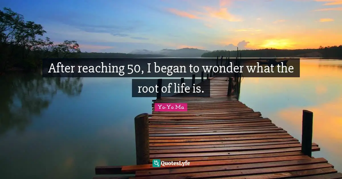 After reaching 50, I began to wonder what the root of life is.