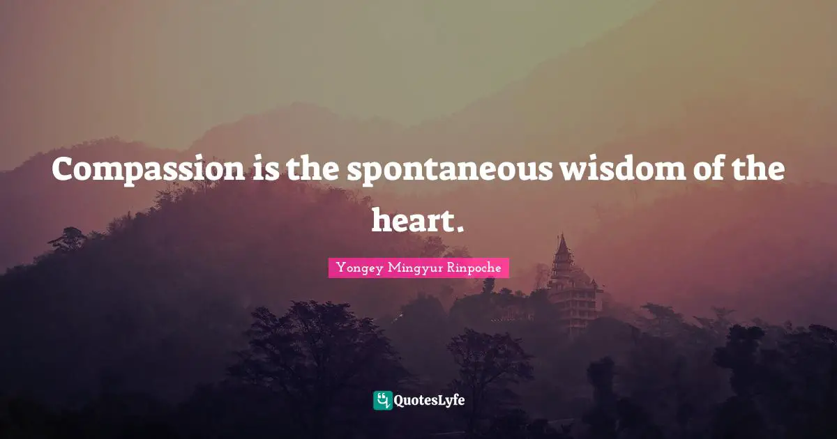 Spontaneous Quotes: "Compassion is the spontaneous wisdom of the heart."