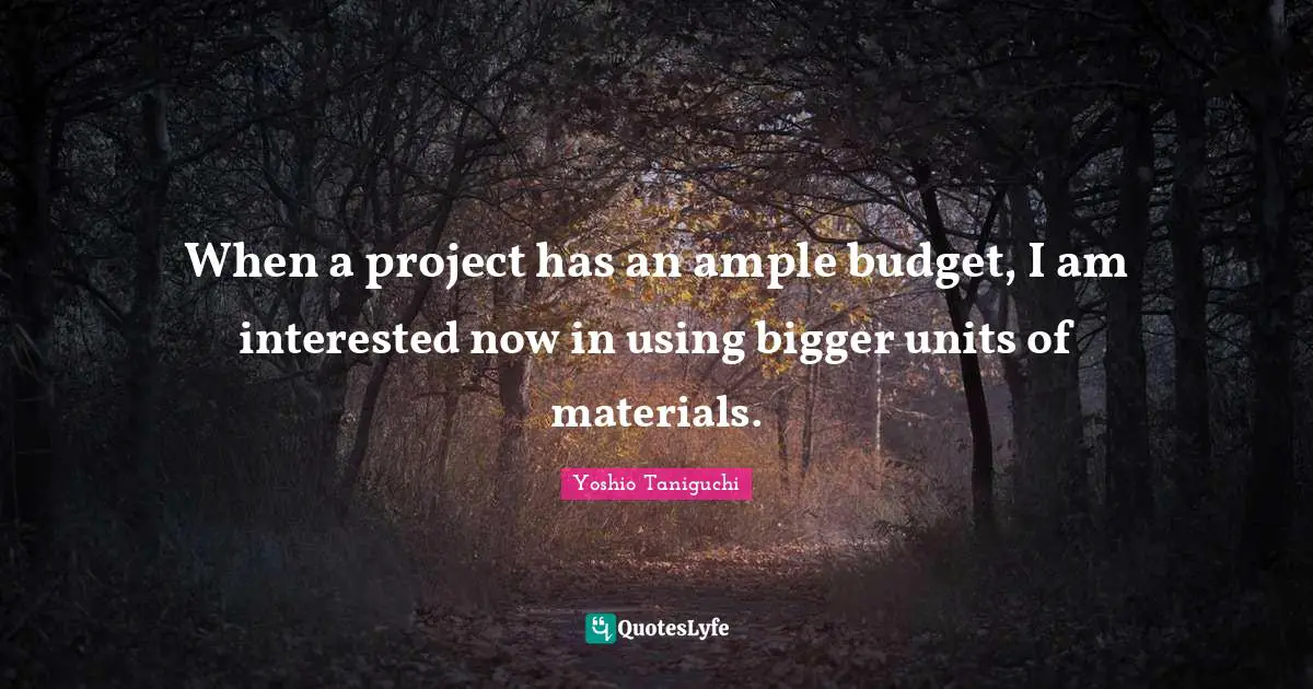 When a project has an ample budget, I am interested now in using bigger units of materials.