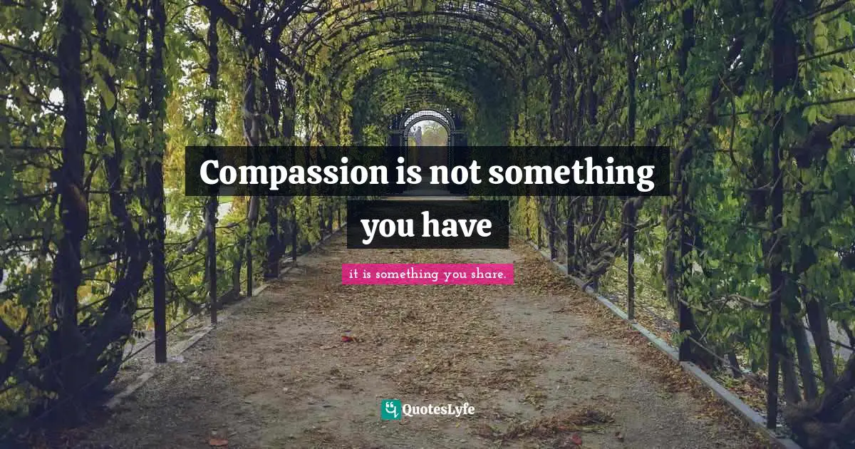 Compassion is not something you have
