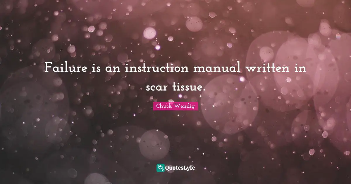 Failure is an instruction manual written in scar tissue.