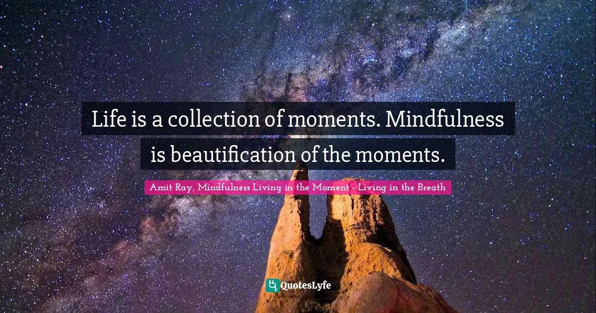 Life is a collection of moments. Mindfulness is beautification of the ...