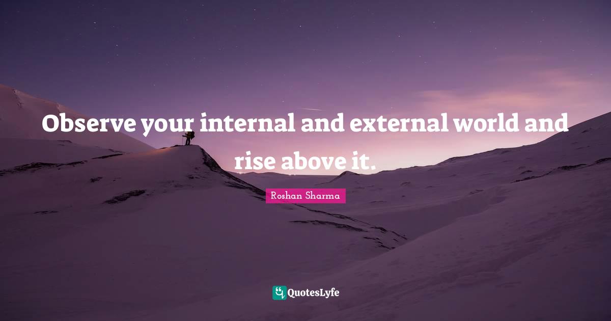 Observe Quotes: "Observe your internal and external world and rise above it."