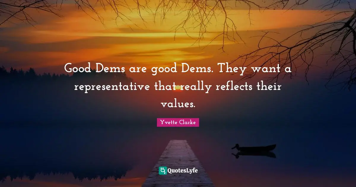 Good Dems are good Dems. They want a representative that really reflects their values.