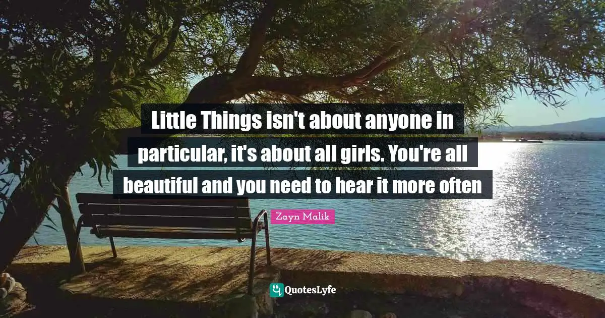 Zayn Malik Quotes: "Little Things isn't about anyone in particular, it's about all girls. You're all beautiful and you need to hear it more often"