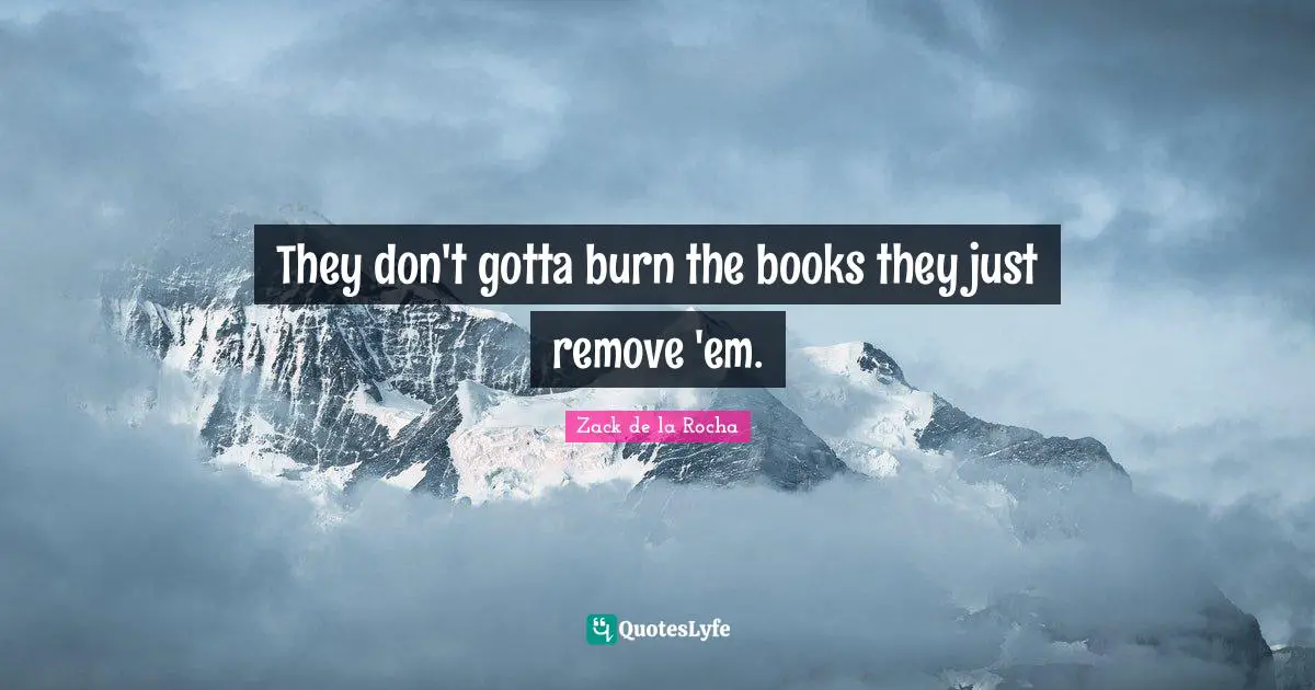 They don't gotta burn the books they just remove 'em.