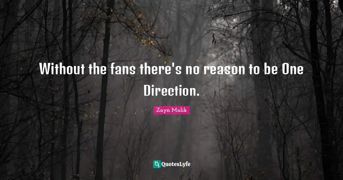Zayn Malik Quotes: "Without the fans there's no reason to be One Direction."