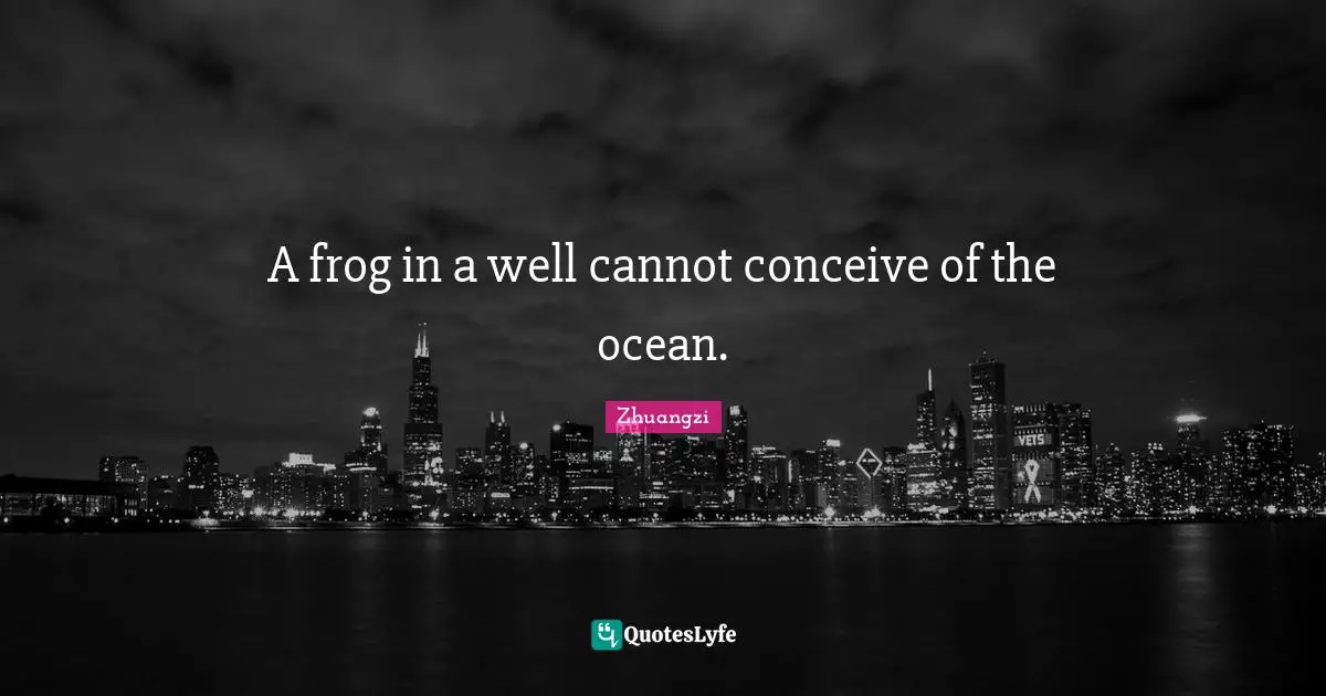Frogs Quotes: "A frog in a well cannot conceive of the ocean."