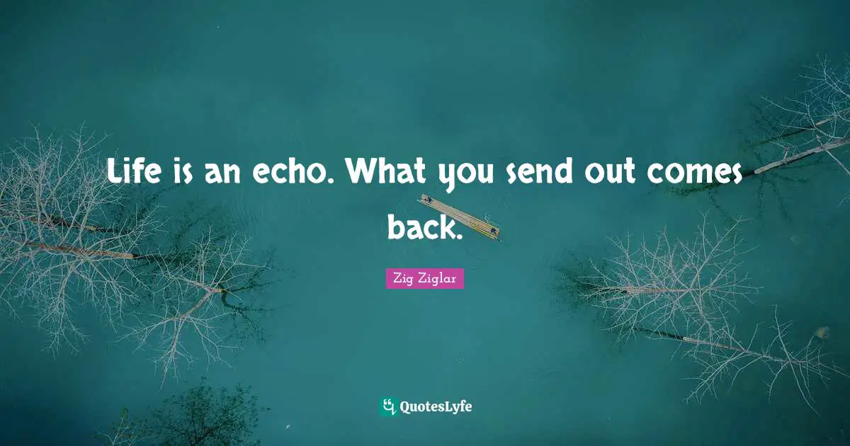 Life is an echo. What you send out comes back.