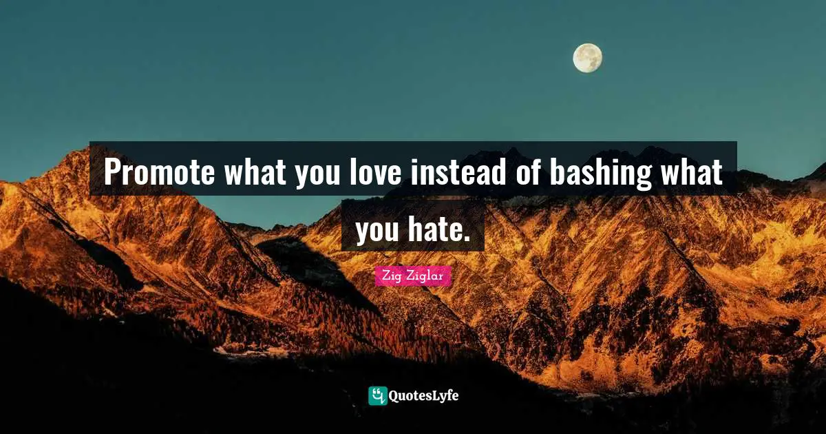 Promote what you love instead of bashing what you hate.