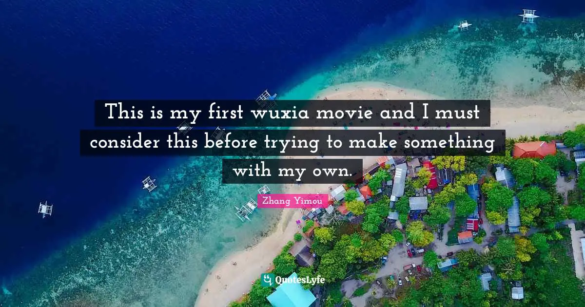 This is my first wuxia movie and I must consider this before trying to make something with my own.