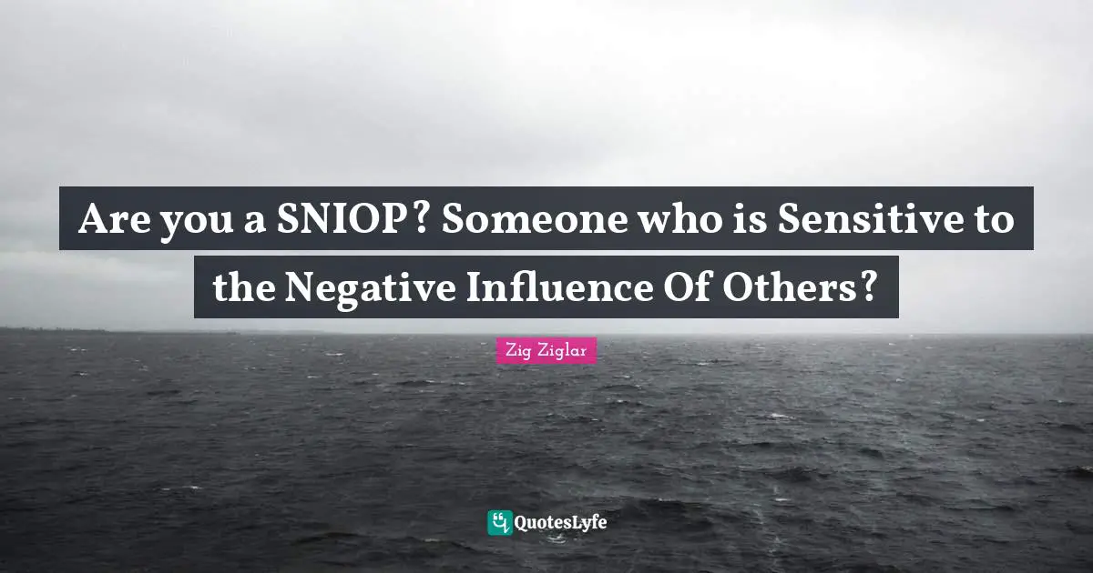 Are you a SNIOP? Someone who is Sensitive to the Negative Influence Of Others?