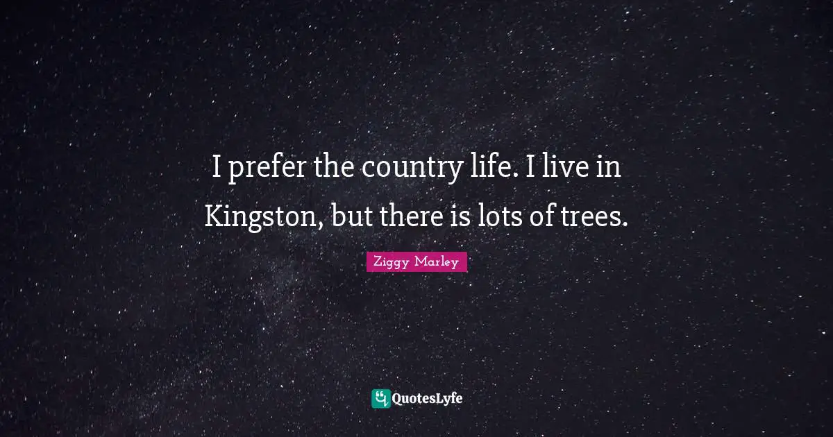 I prefer the country life. I live in Kingston, but there is lots of trees.