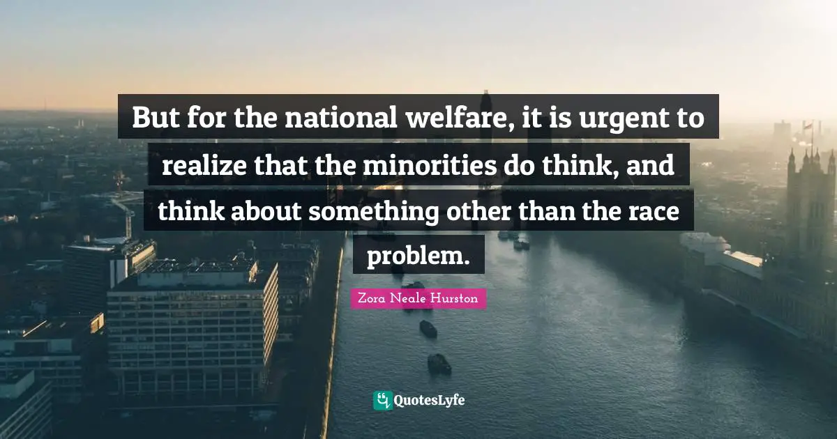 But for the national welfare, it is urgent to realize that the minorities do think, and think about something other than the race problem.