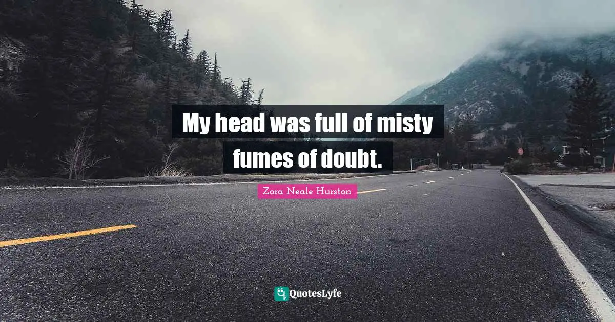 My head was full of misty fumes of doubt.