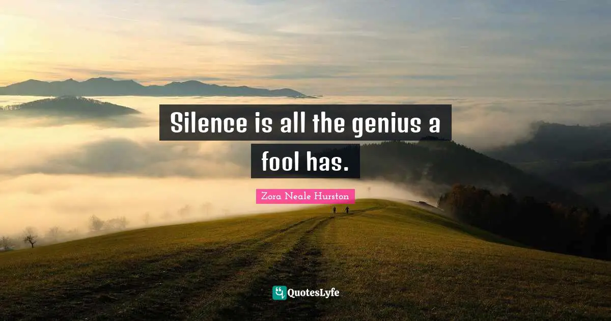 Silence is all the genius a fool has.