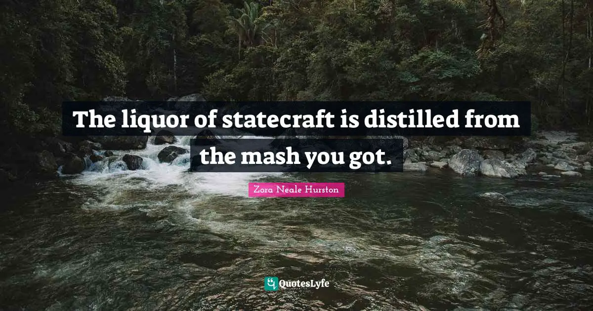 The liquor of statecraft is distilled from the mash you got.