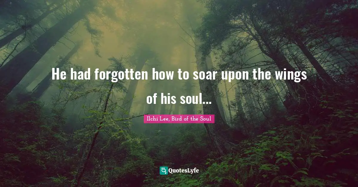 Ilchi Lee, Bird of the Soul Quotes: He had forgotten how to soar upon the wings of his soul...