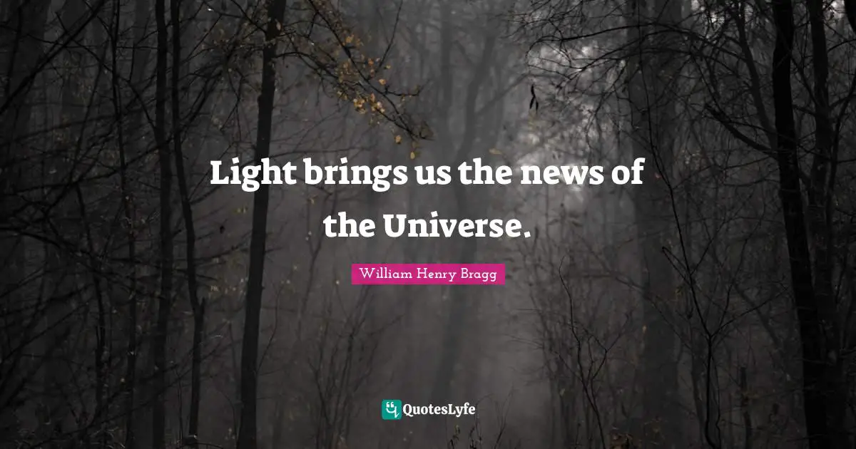 Light brings us the news of the Universe.