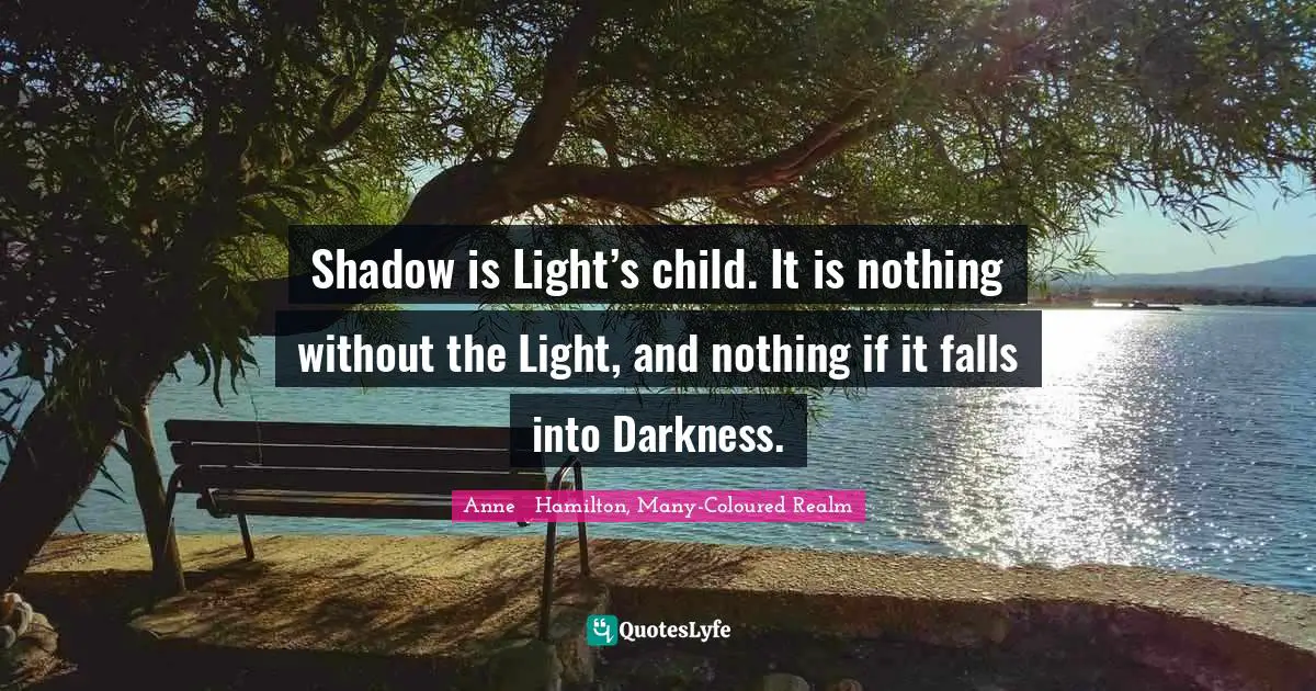 Shadow is Light’s child. It is nothing without the Light, and nothing if it falls into Darkness.